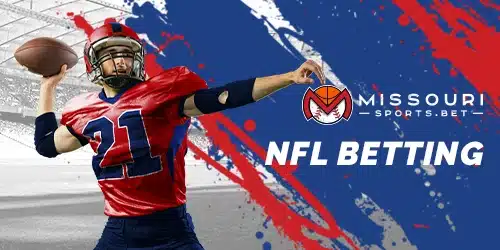 NFL betting banner with a football player throwing a football